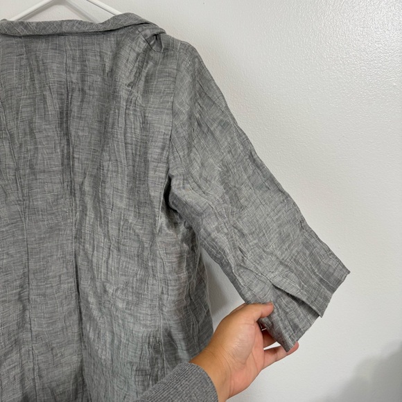 Eileen Fisher Linen Doubleweave Crinkle Sheen Jacket - Picture 5 of 6